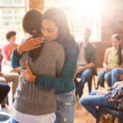 Individual vs group therapy, group therapy provides peer support